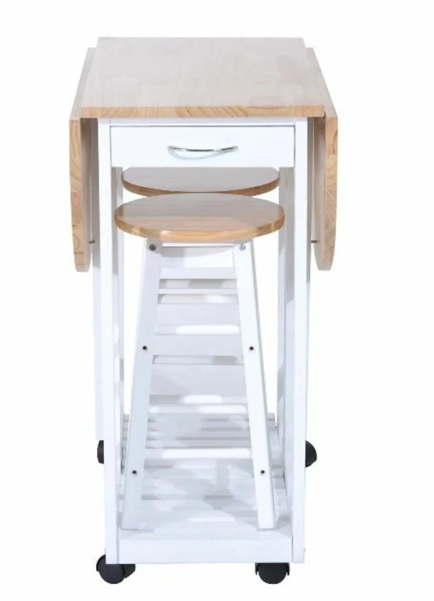 Dining Table Set with Stools Foldable 3 piece - Image 2