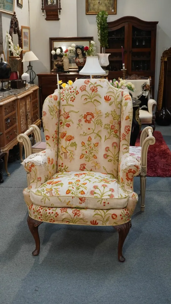 Antique Wingback Armchair - Image 1