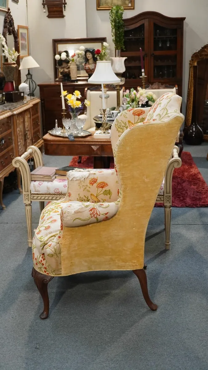 Antique Wingback Armchair - Image 2