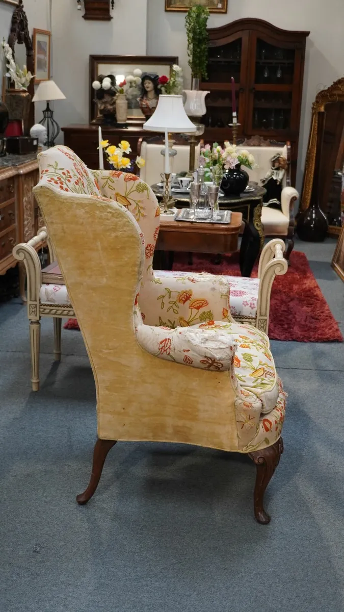 Antique Wingback Armchair - Image 3