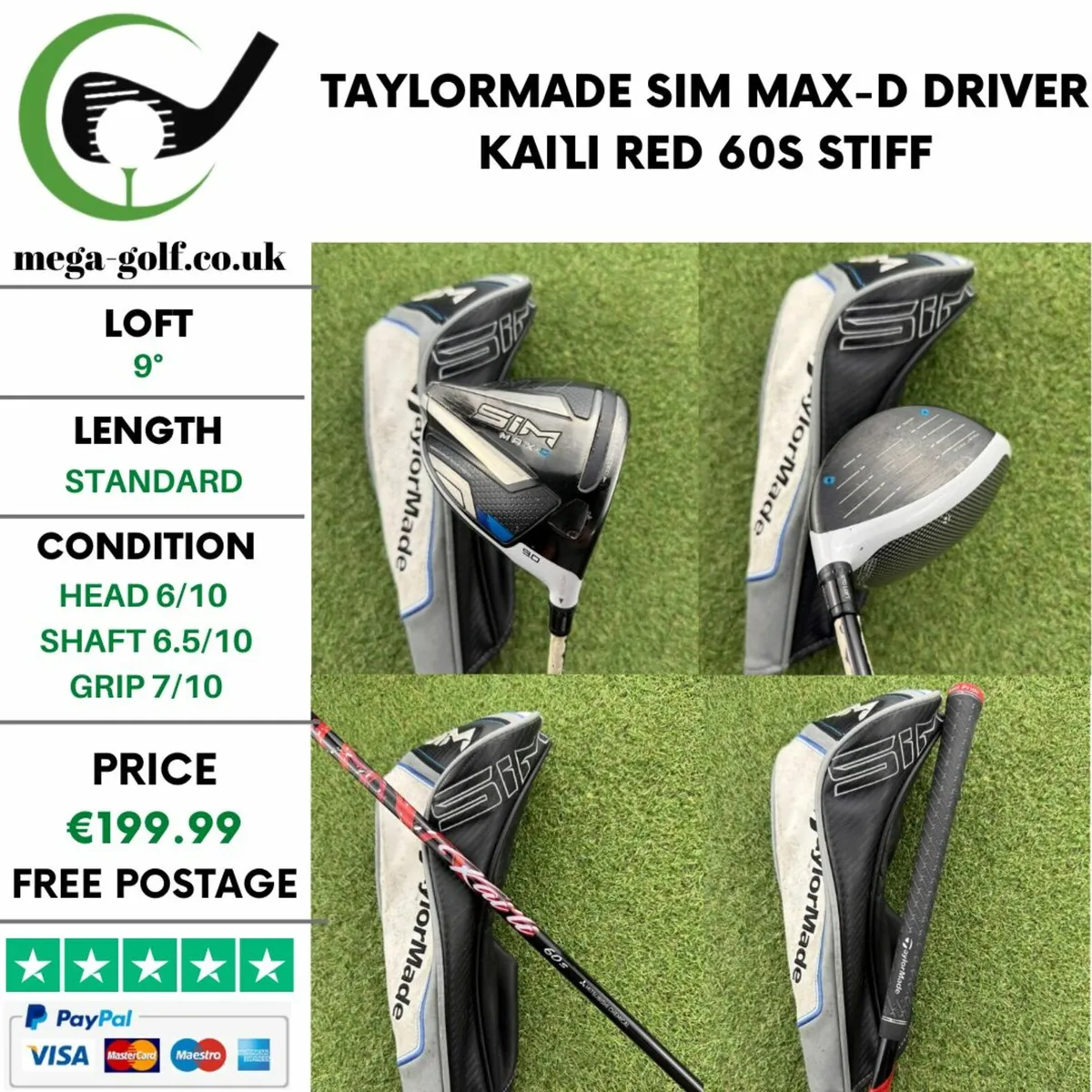 TAYLORMADE SIM MAX-D DRIVER / 9° / STIFF - Image 1