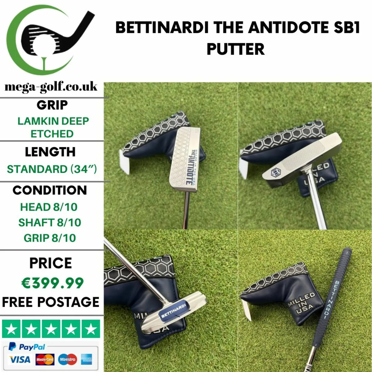 BETTINARDI THE ANTIDOTE SB1 PUTTER / 34″ - Image 1