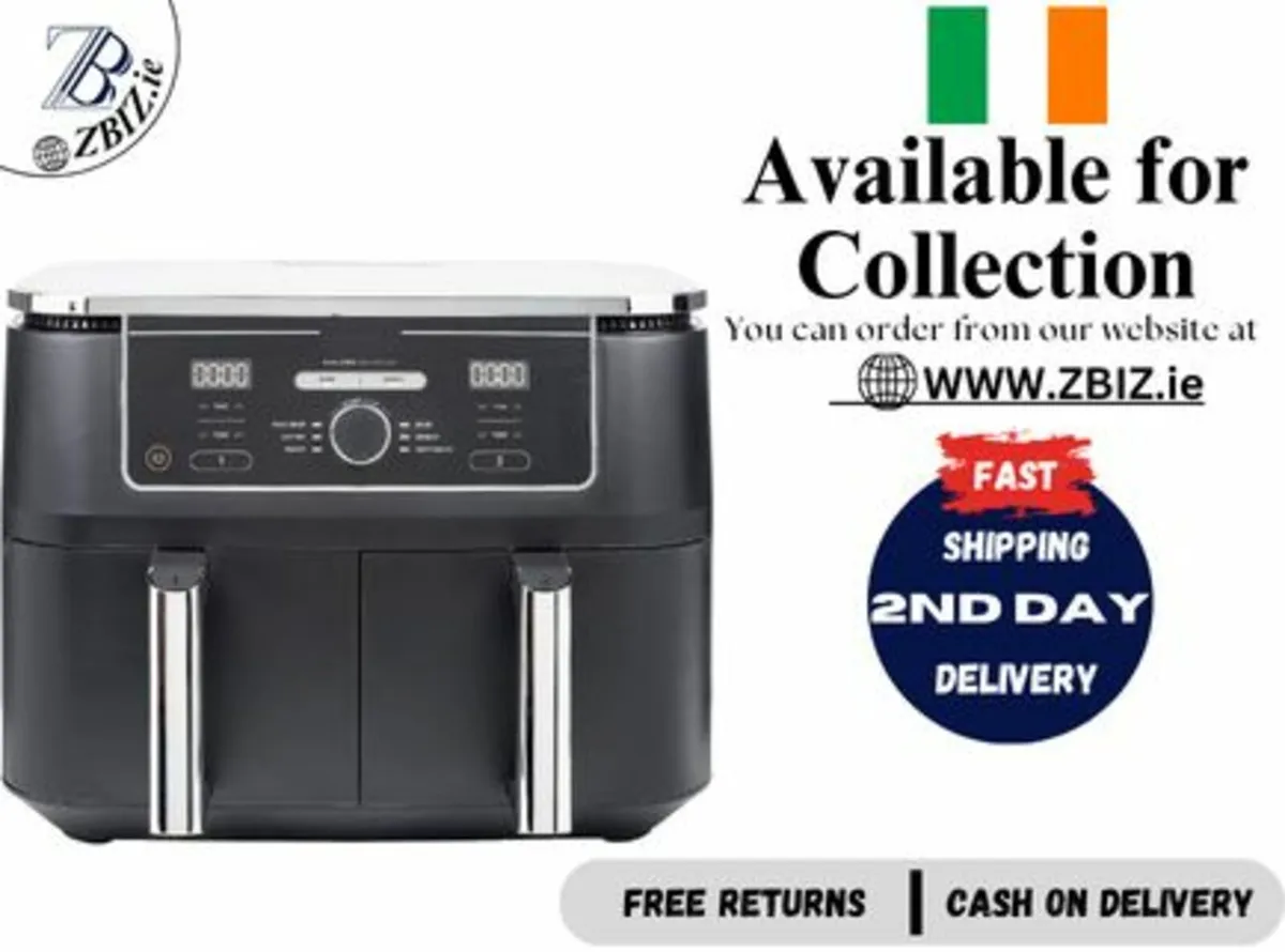 Air Fryer, 9.5L Large Capacity with 2-Drawer - Image 1