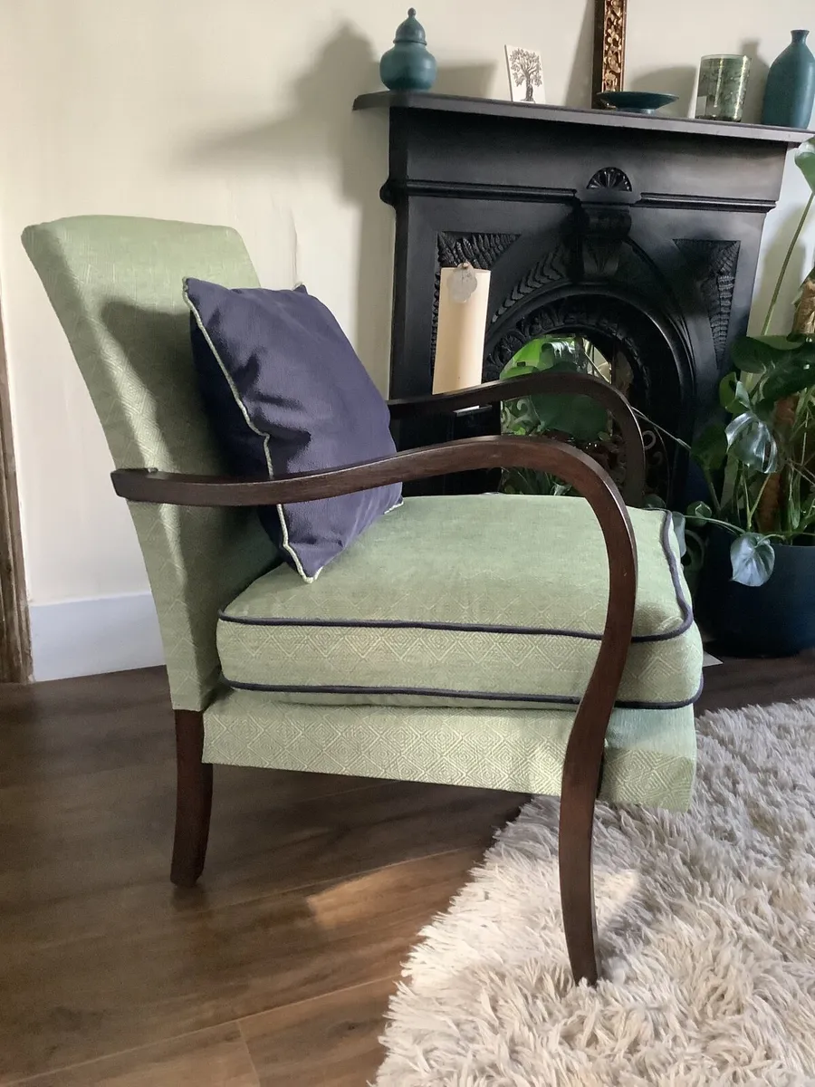 French Art Deco Style Bridge Armchair - Image 1