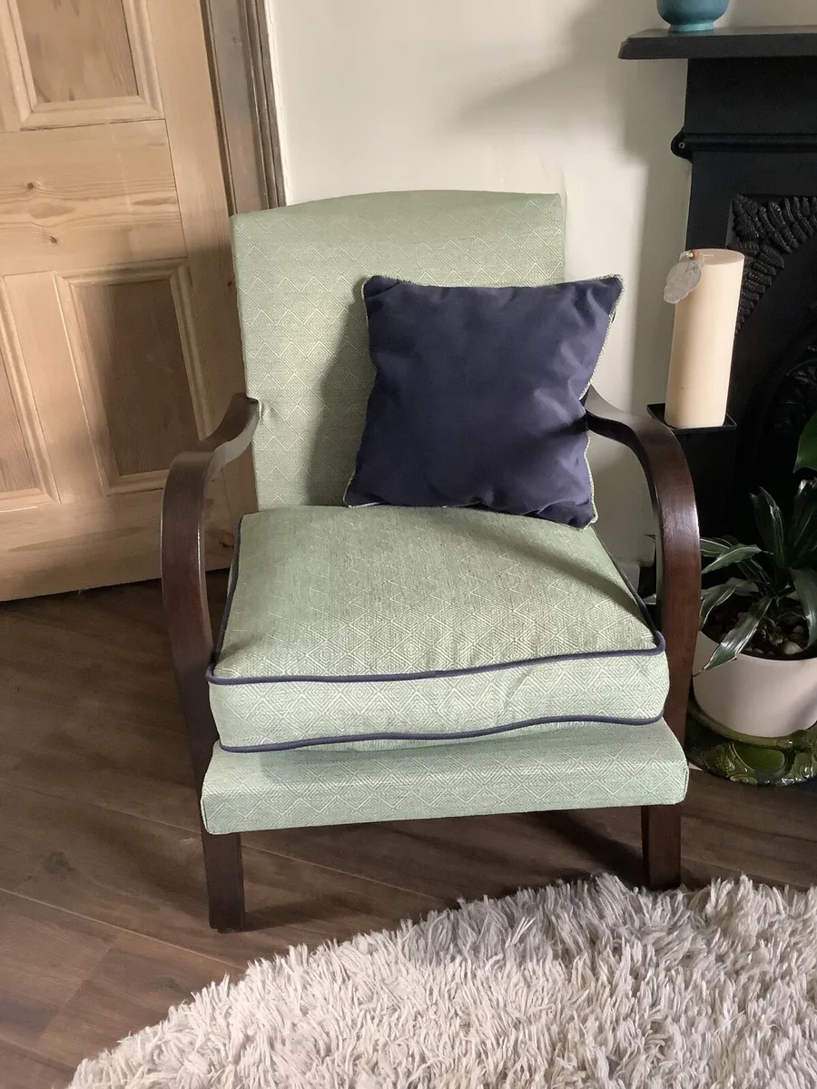 French Art Deco Style Bridge Armchair - Image 2