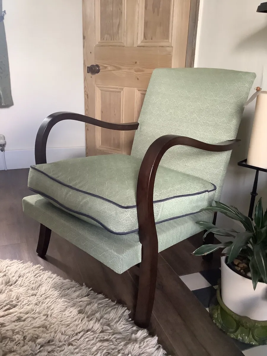 French Art Deco Style Bridge Armchair - Image 4