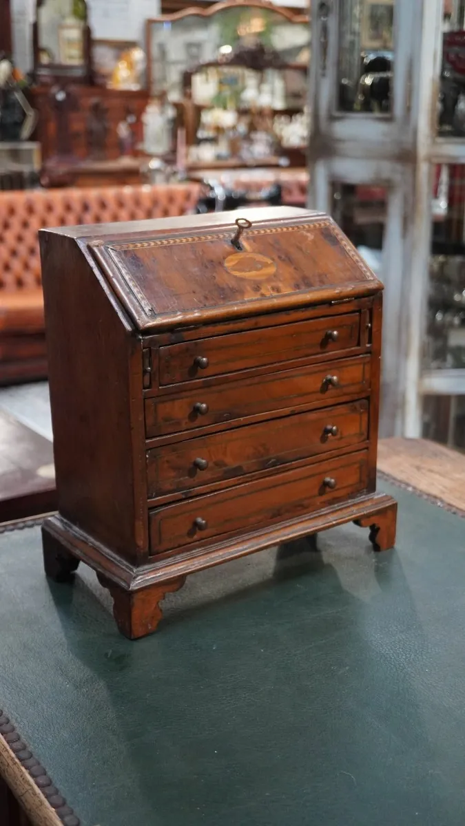 Antique Miniature Slant-Front Desk in Yew Wood - Image 2