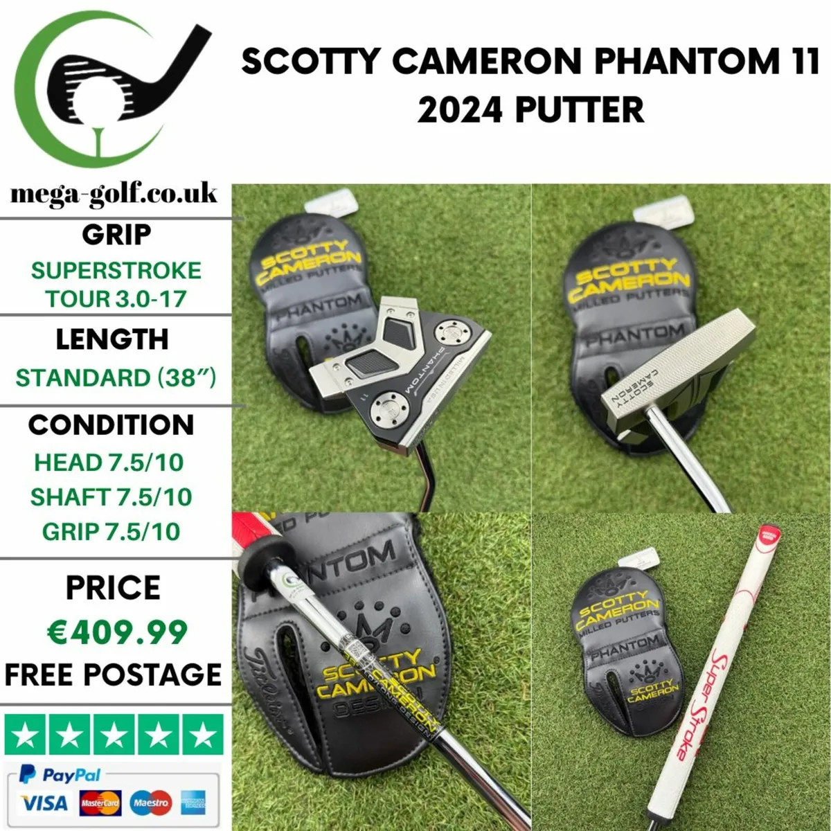 SCOTTY CAMERON PHANTOM 11 2024 PUTTER / 38″ - Image 1