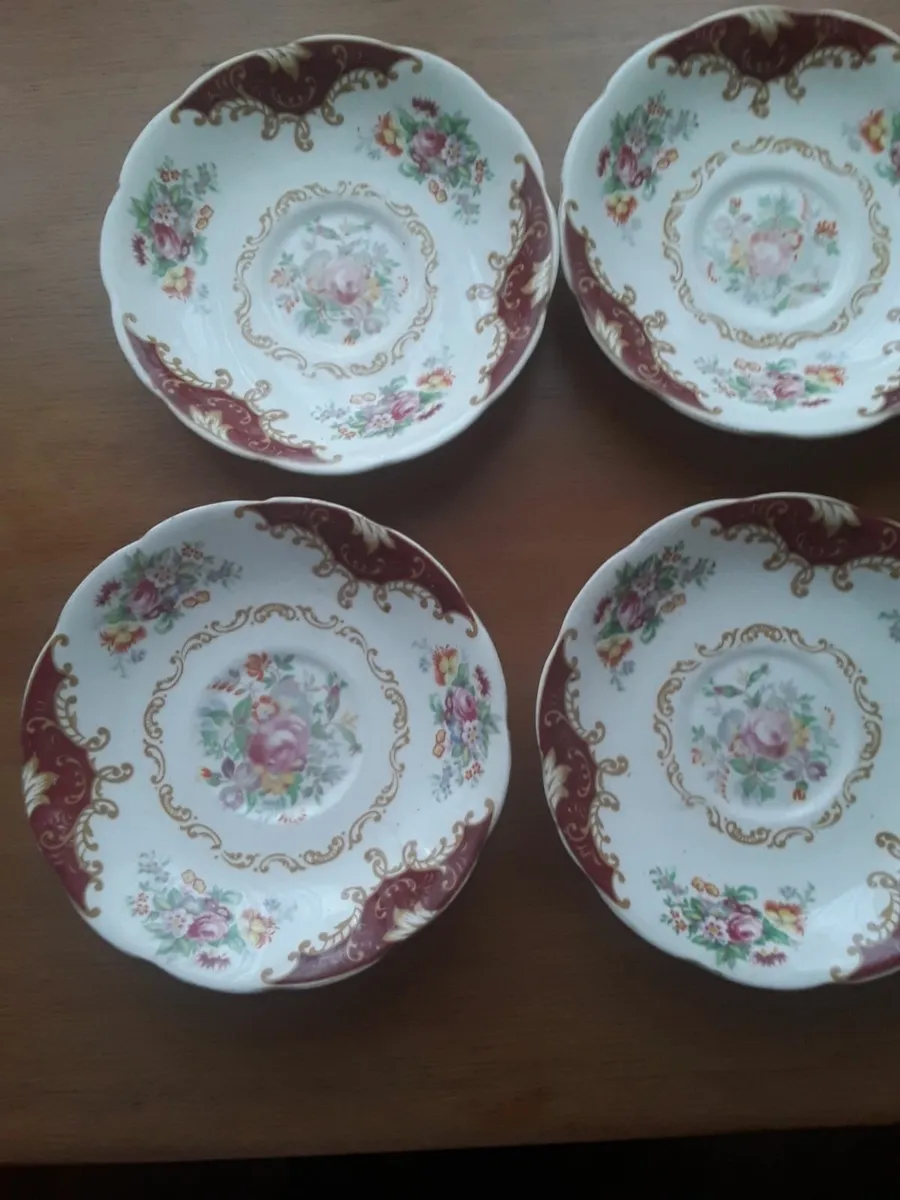 4 royal Albert born China saucers for matching up - Image 1