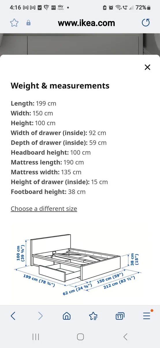 IKEA Double Bed - Image 2