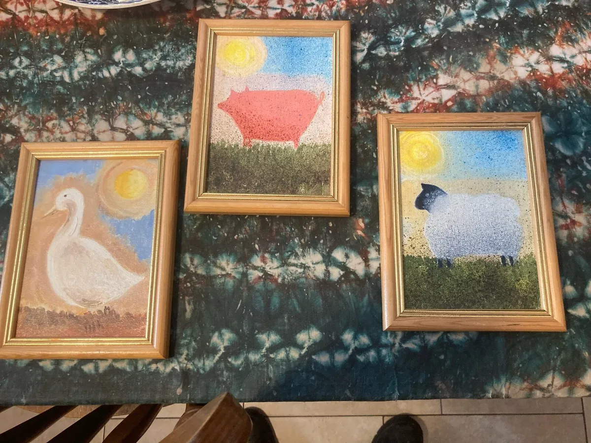 Set of three oil paintings free postage