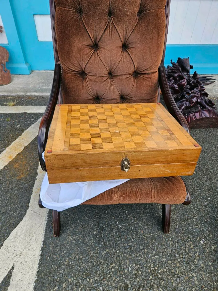 Vintage Henri Basile Chess Games Table - Image 2