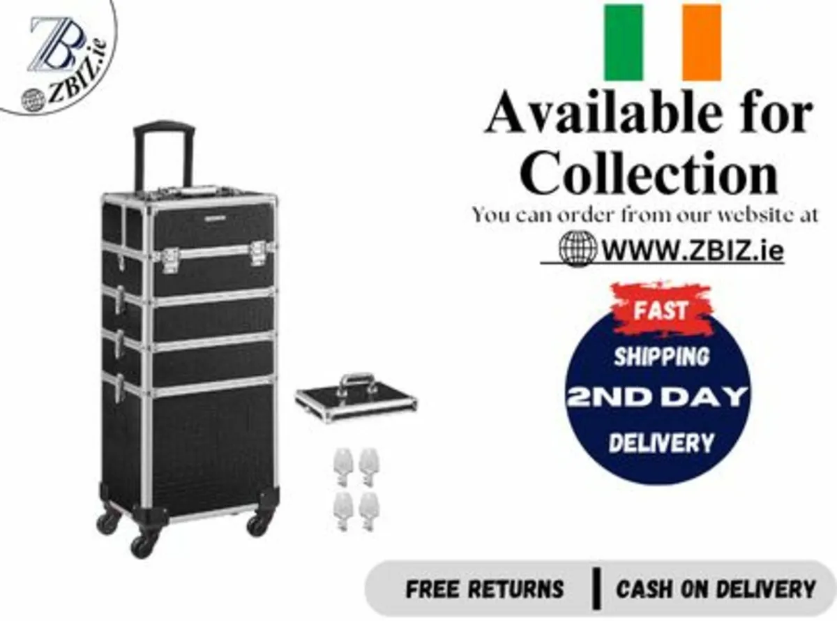 Makeup Trolley Cosmetic Case with Detachable - Image 1