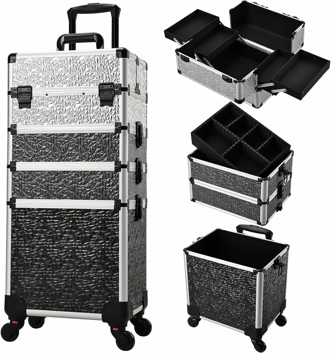 Makeup Trolley Cosmetic Case with Detachable - Image 4