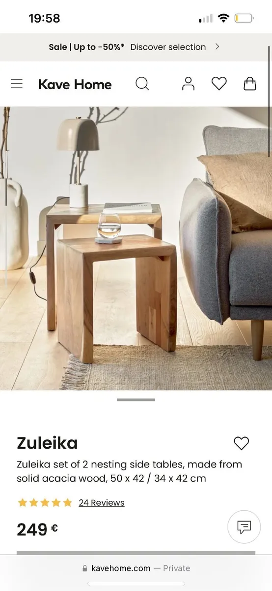 Kave Home solid wood nesting tables - Image 3