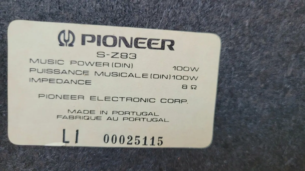 Stereo speakers Pioneer 100w x2, 8 Ohm - Image 3