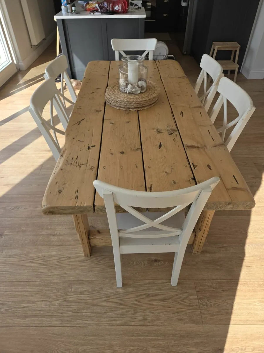 Farmhouse Table and X6 Chairs - Image 1