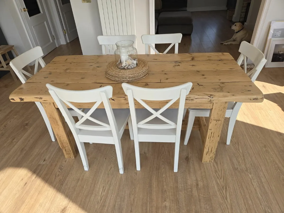 Farmhouse Table and X6 Chairs - Image 2