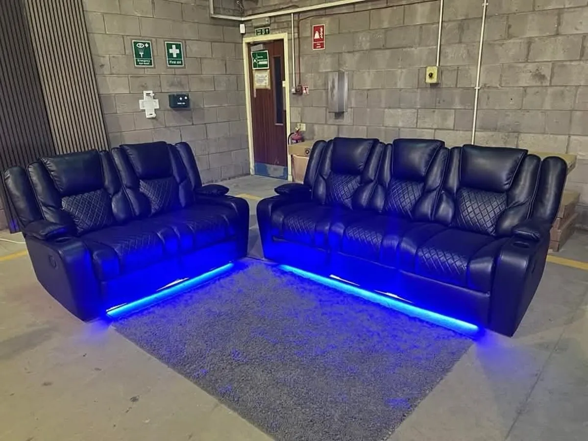Electric Real Leather Orlando Recliner Sofa Set - Image 2