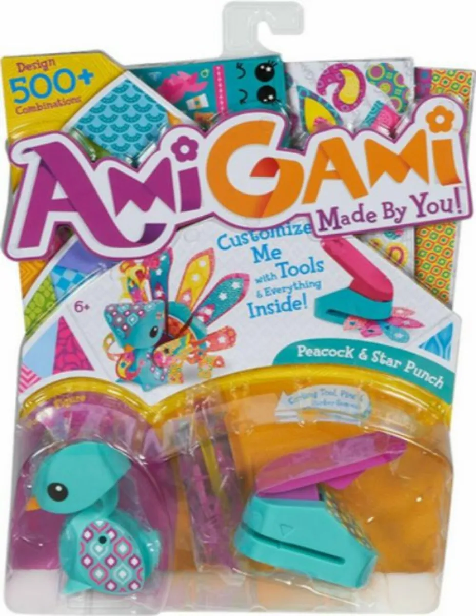 AmiGami Blue Peacock And Star Punch Creative Toy - Image 3