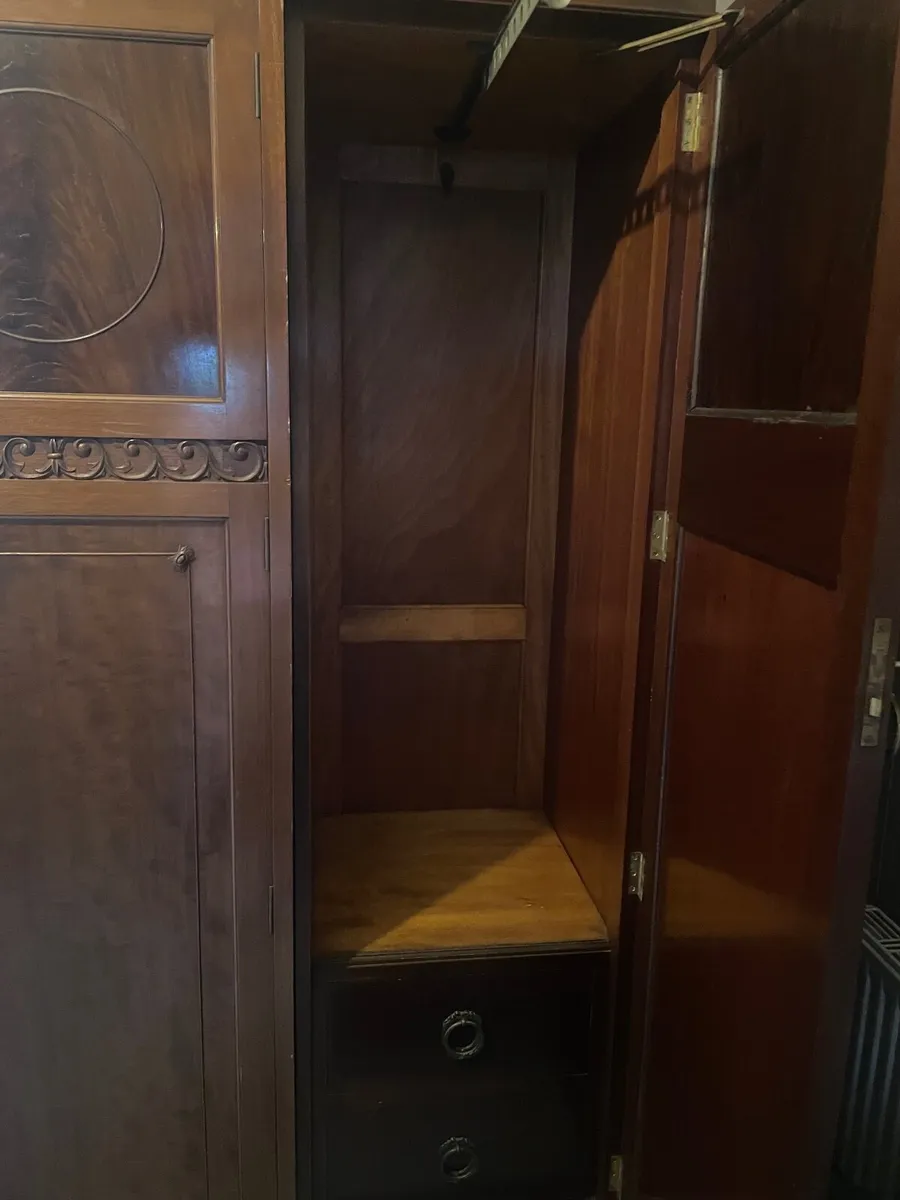 Antique Mahogany Wardrobe 3 Doors - Image 4