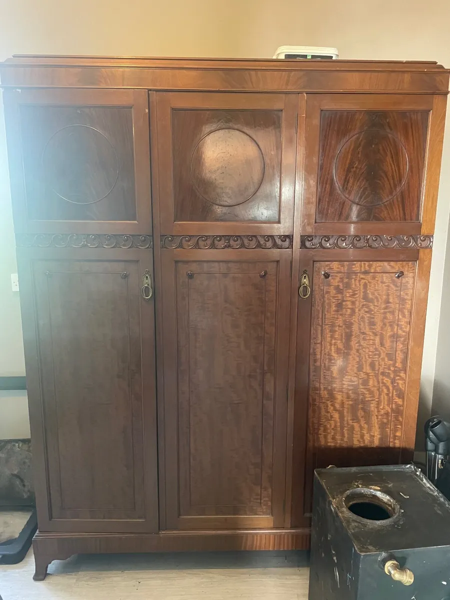 Antique Mahogany Wardrobe 3 Doors - Image 1