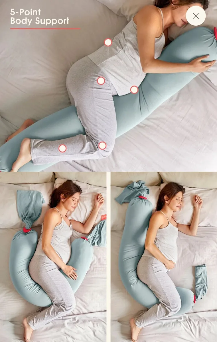 bbhugme pregnancy pillow in shade Eucalyptus - Image 2