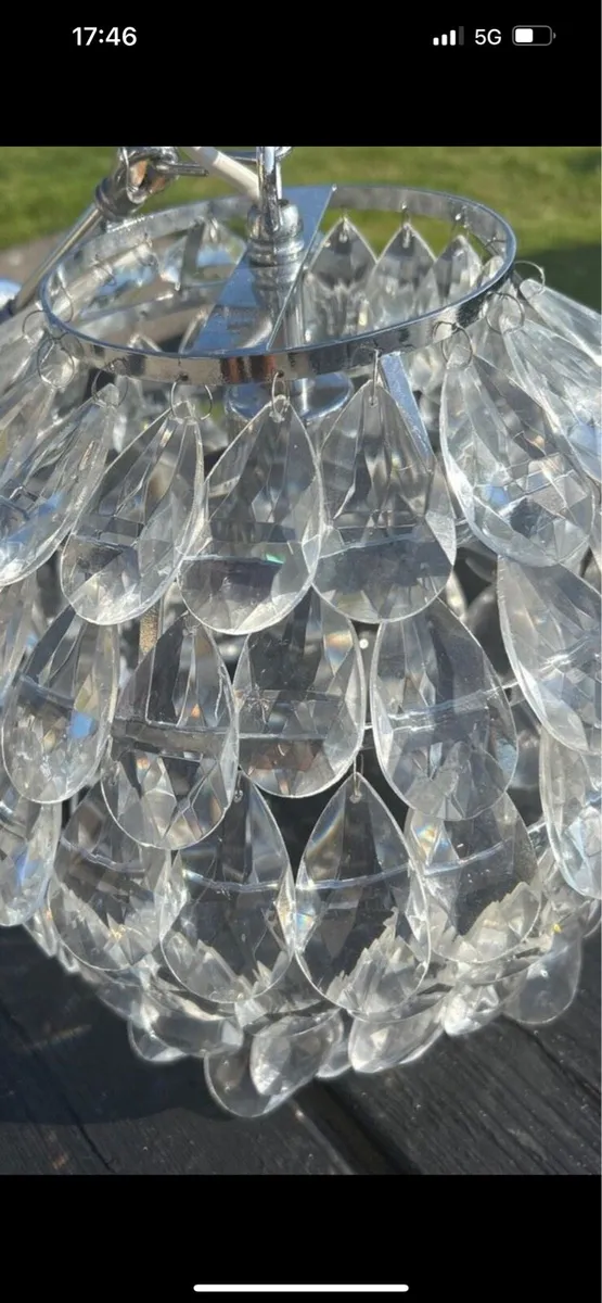 Chrome Living room light with crystals - Image 2