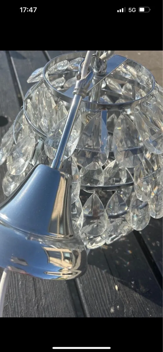 Chrome Living room light with crystals - Image 3