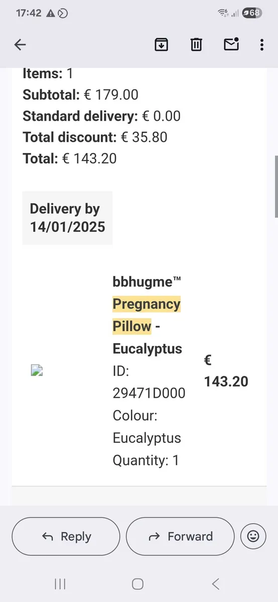 bbhugme pregnancy pillow in shade Eucalyptus - Image 4