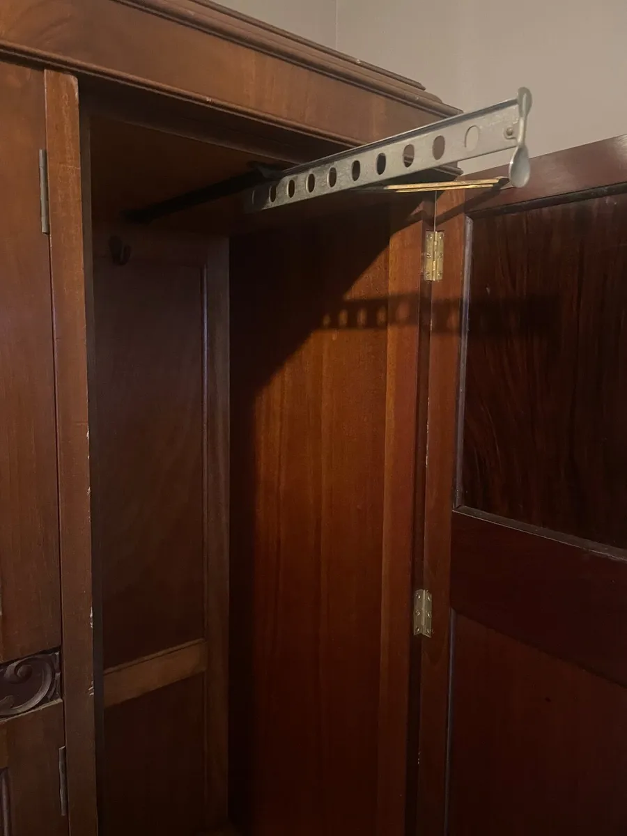 Antique Mahogany Wardrobe 3 Doors - Image 3