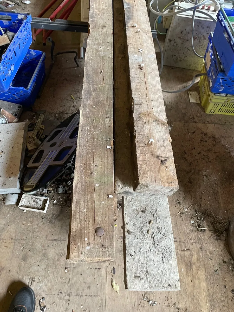 8 Large Rustic Wooden Beams - Image 3