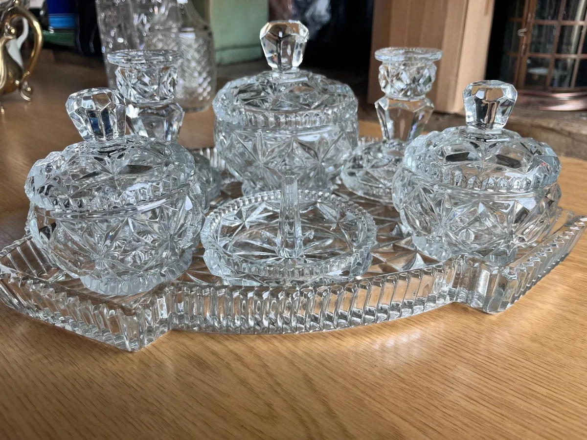 Vintage crystal vanity set - Image 1