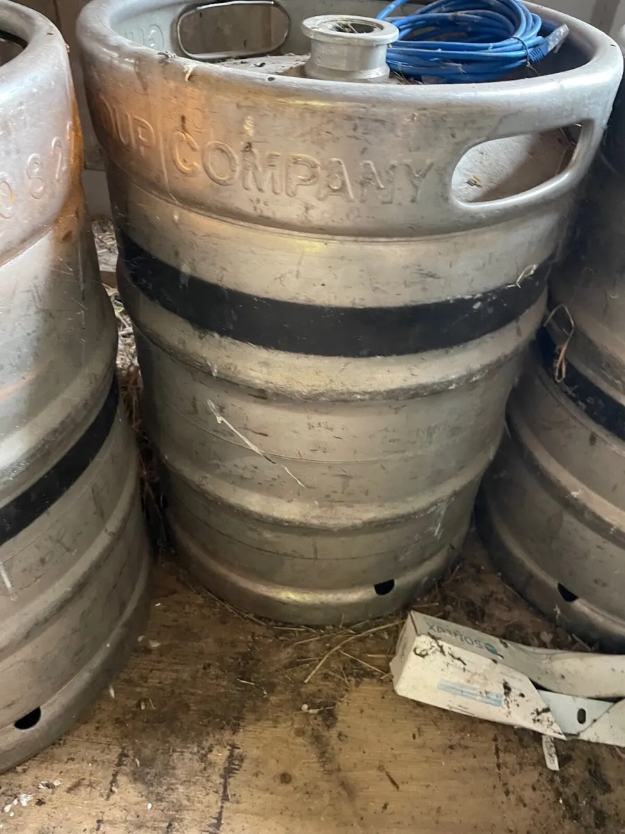 3 Empty Stainless Steel Beer Barrels 1995 1996 - Image 2