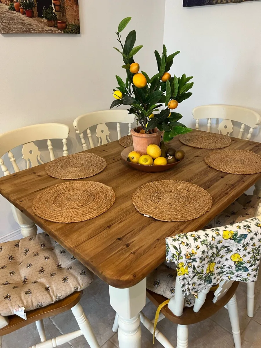 Farmhouse table and chairs - Image 3