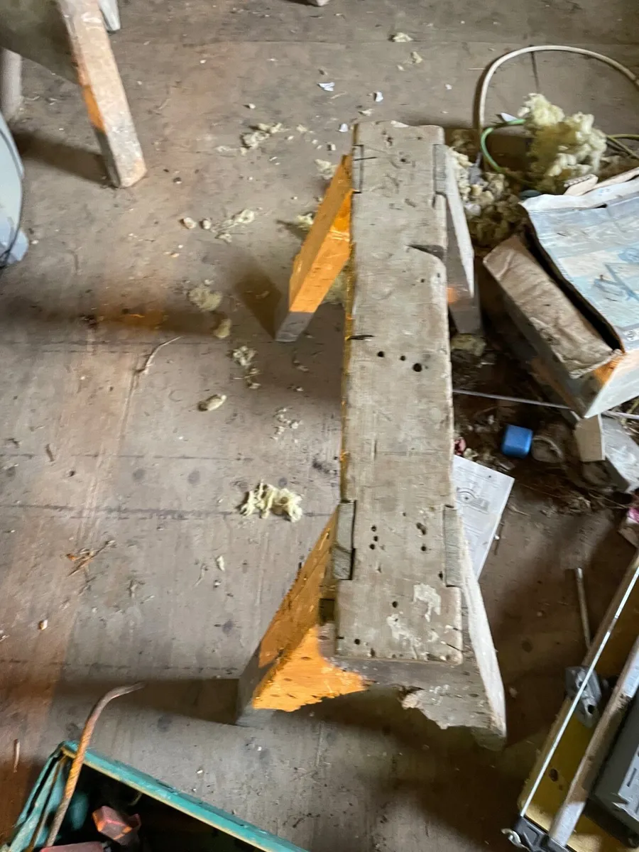 Pair of Design Vintage Rustic Industrial Sawhorses - Image 2