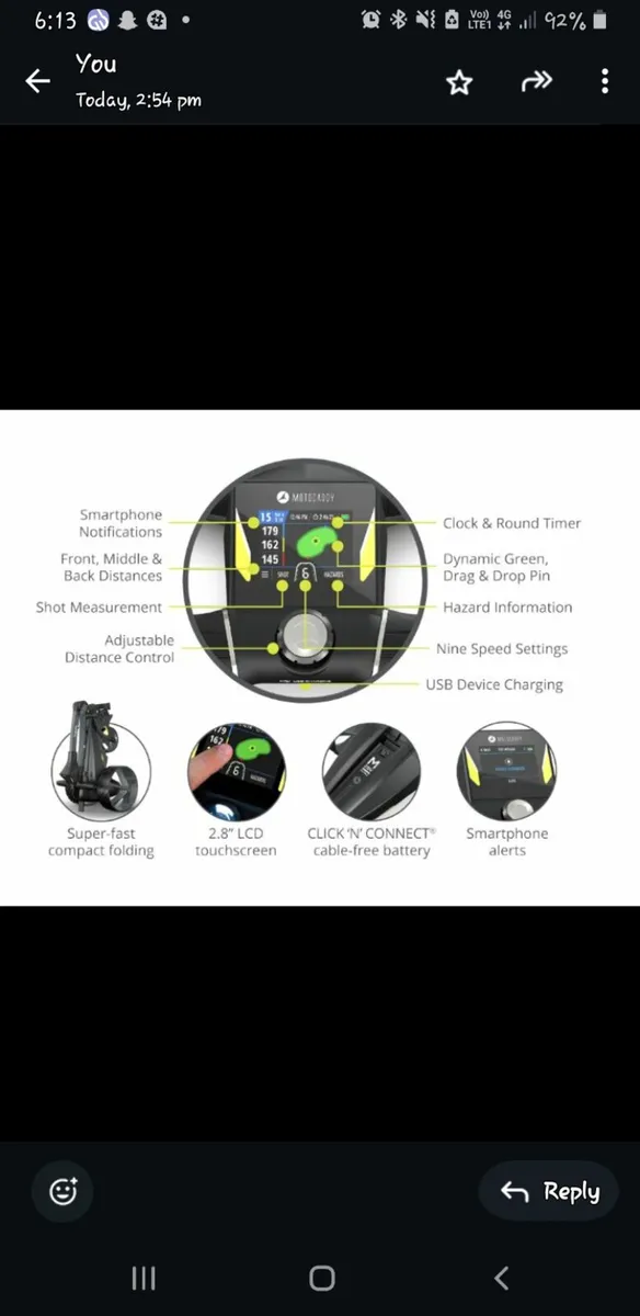 Motocaddy M3 GPS trolley with battery & charger - Image 1