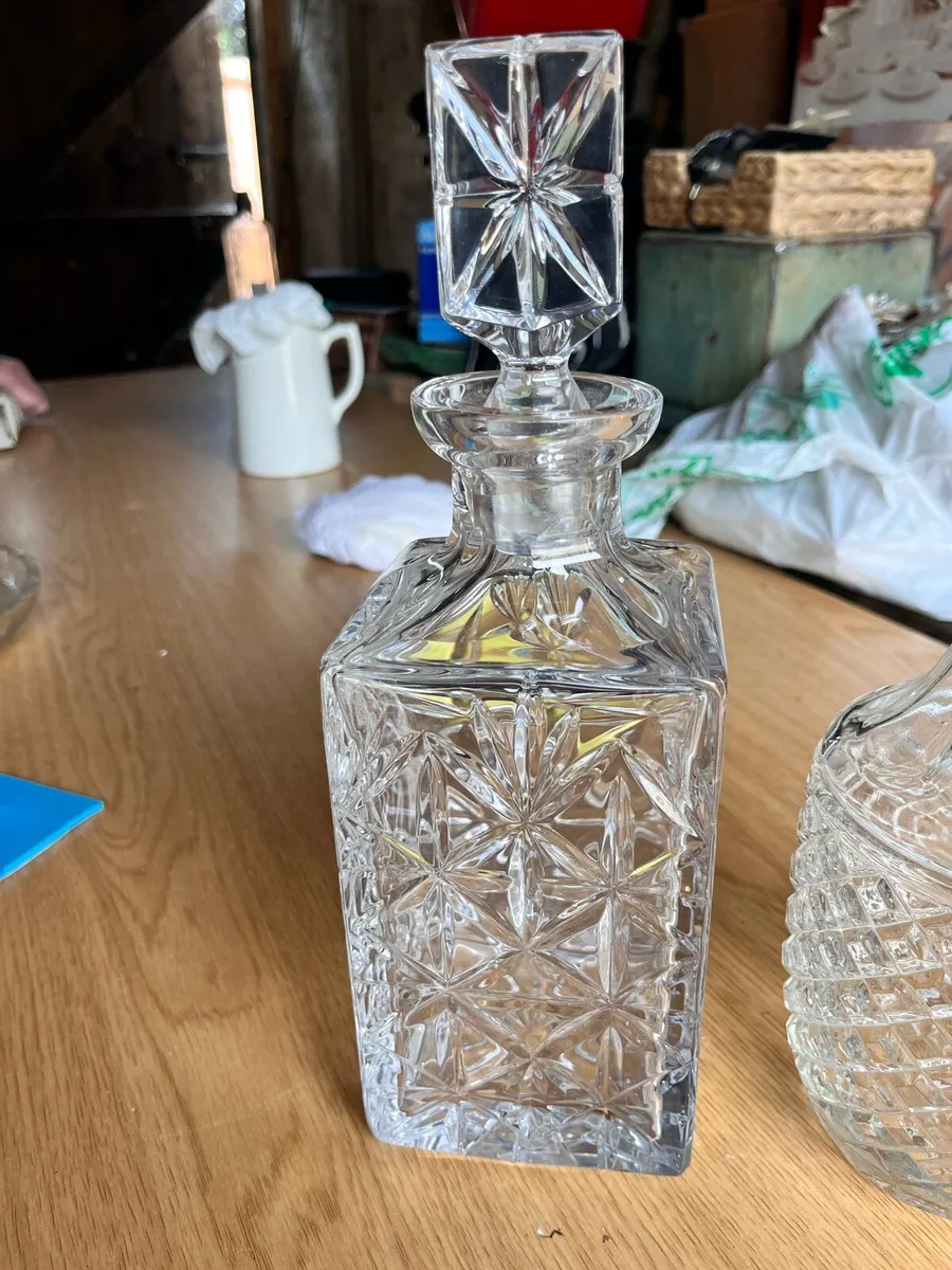 2 crystal whiskey decanters - Image 2