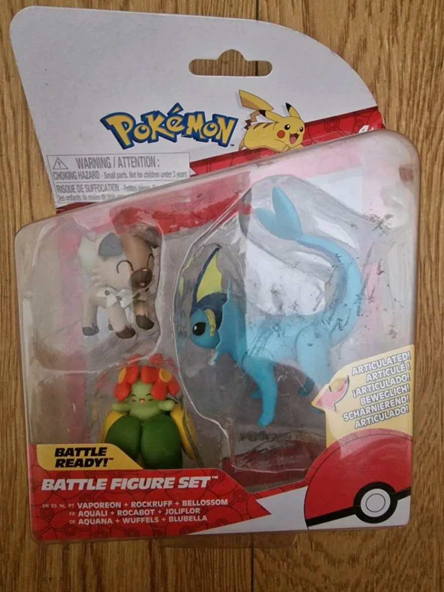 Pokémon Battle Figure 3-Pack (Vaporeon, Rockruff, - Image 1