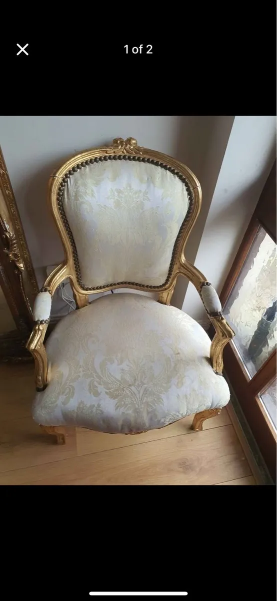 Gold antique chair - Image 2