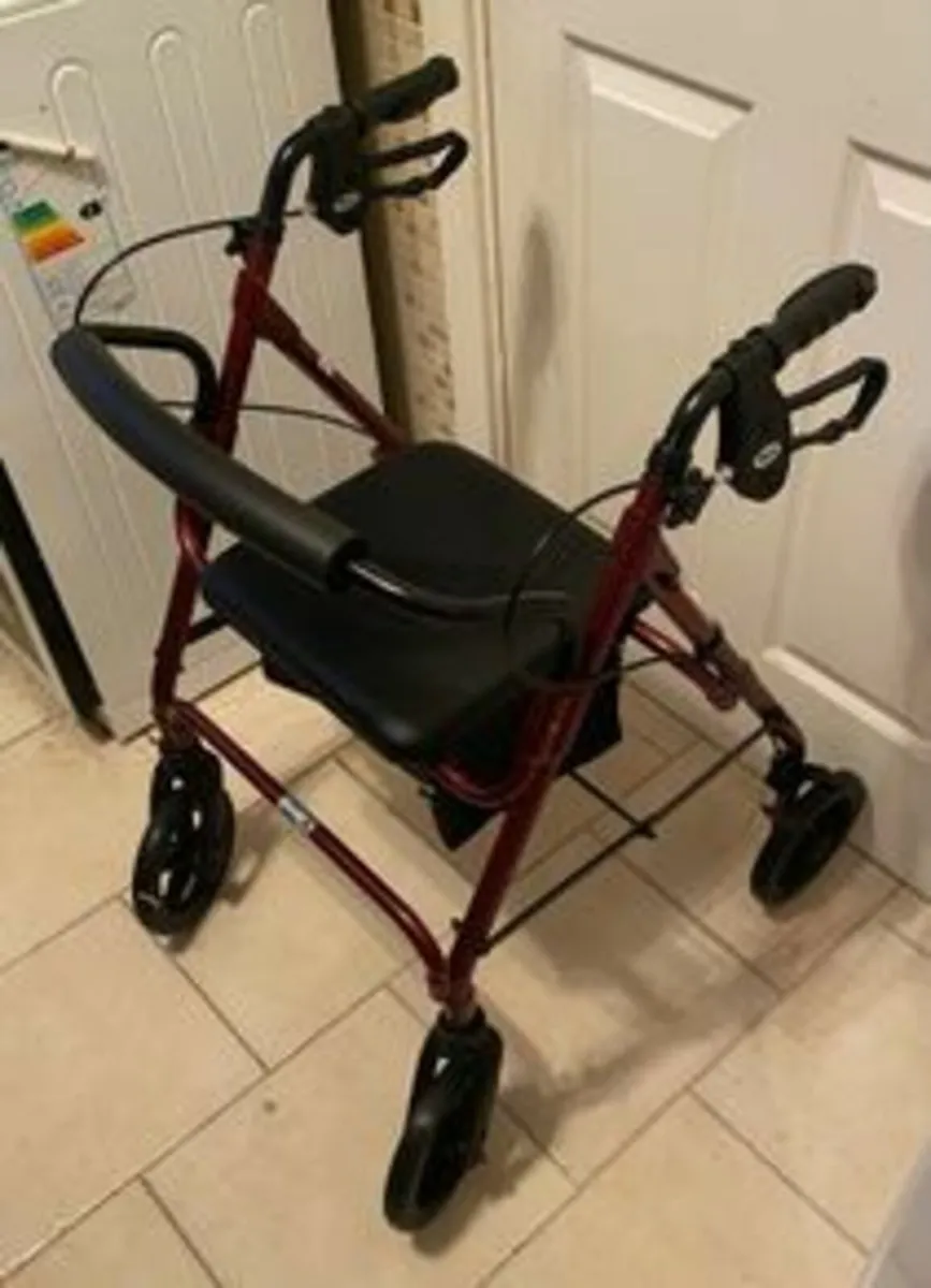 Rollator Walking Aid with Seat and Storage Bag - Image 1