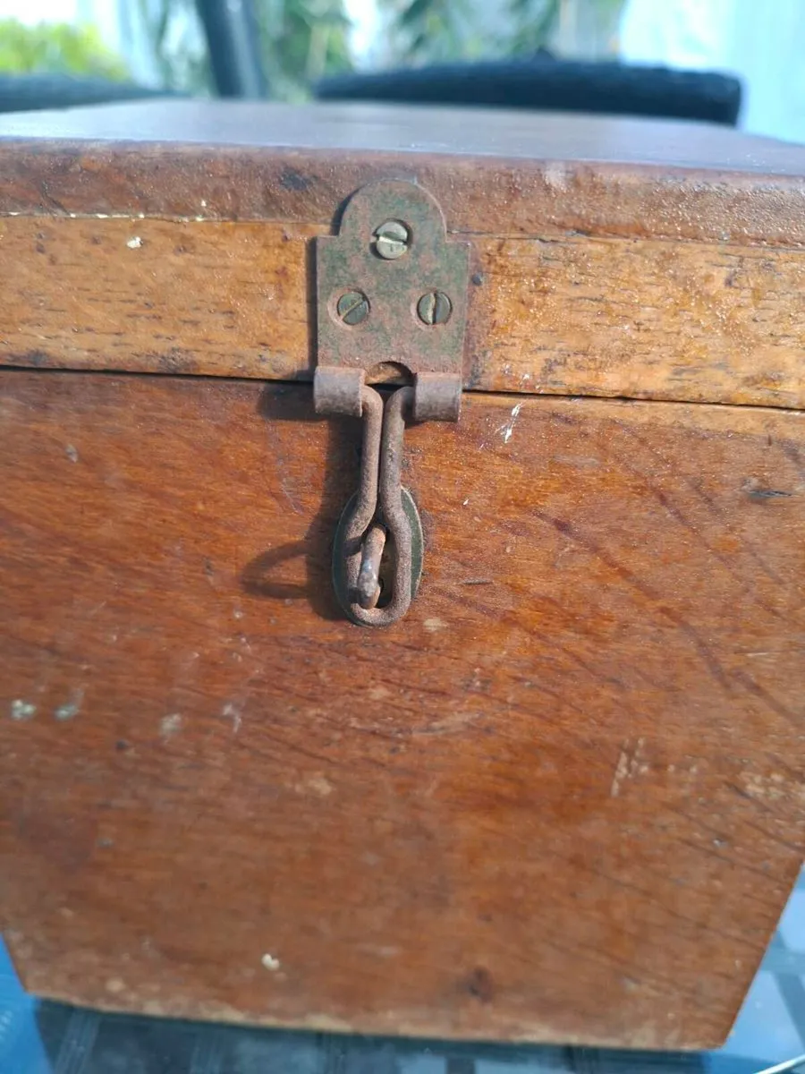 Antique Hardwood Church Collection Box - Image 4