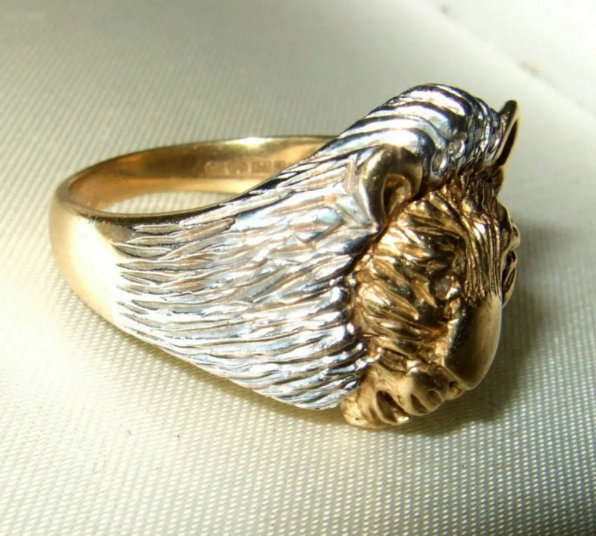 Vintage Hallmarked 9K Gold/Diamond 'Lion' Ring - Image 4
