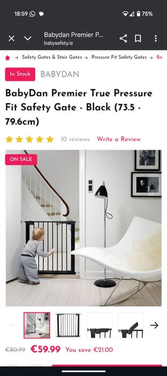 2 Stair gates - BabyDan Pressure fit