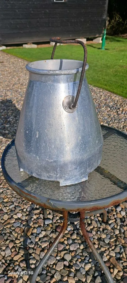 Old  aluminium  milk  bucket - Image 2
