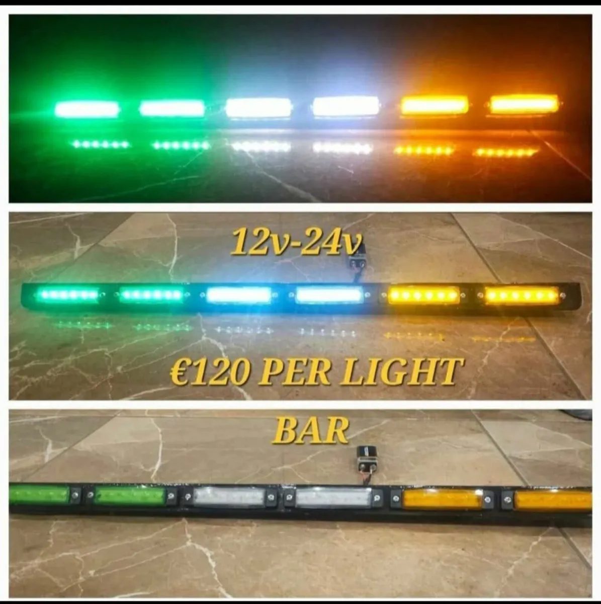 Tri colour LED light bar 12-24v €120