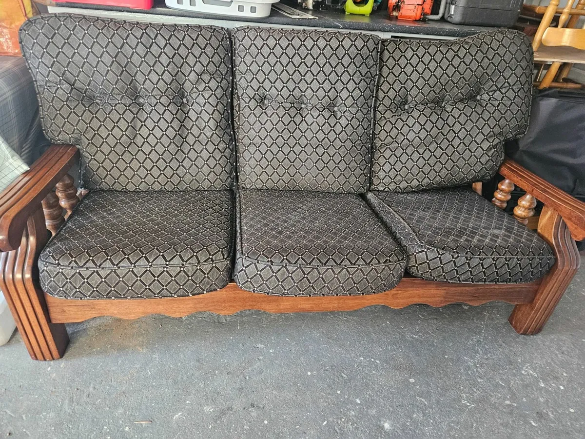 Wood Framed Sofa - Image 1