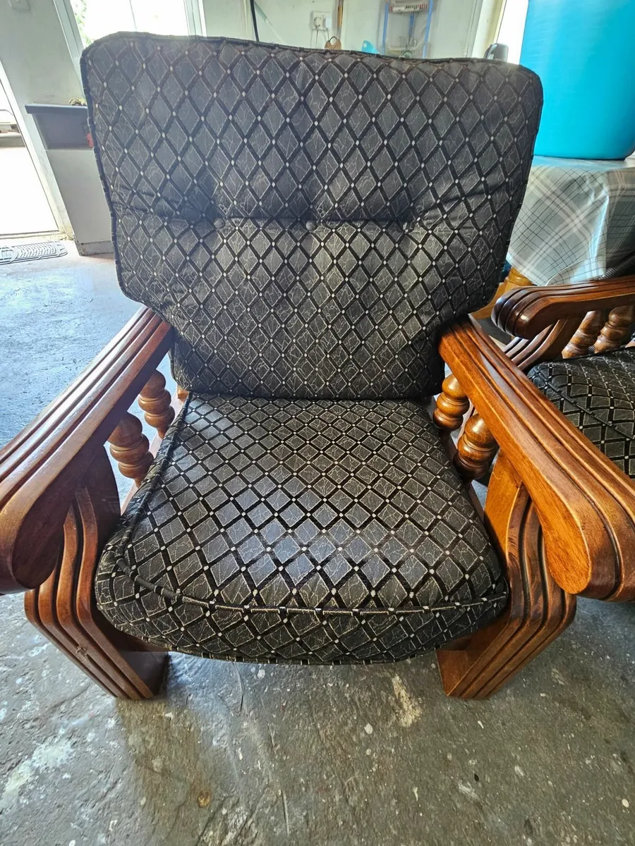 Wood Framed Sofa - Image 3