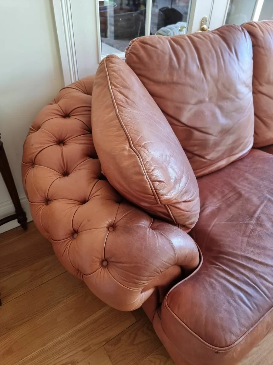 3 seater leather sofa - Image 2