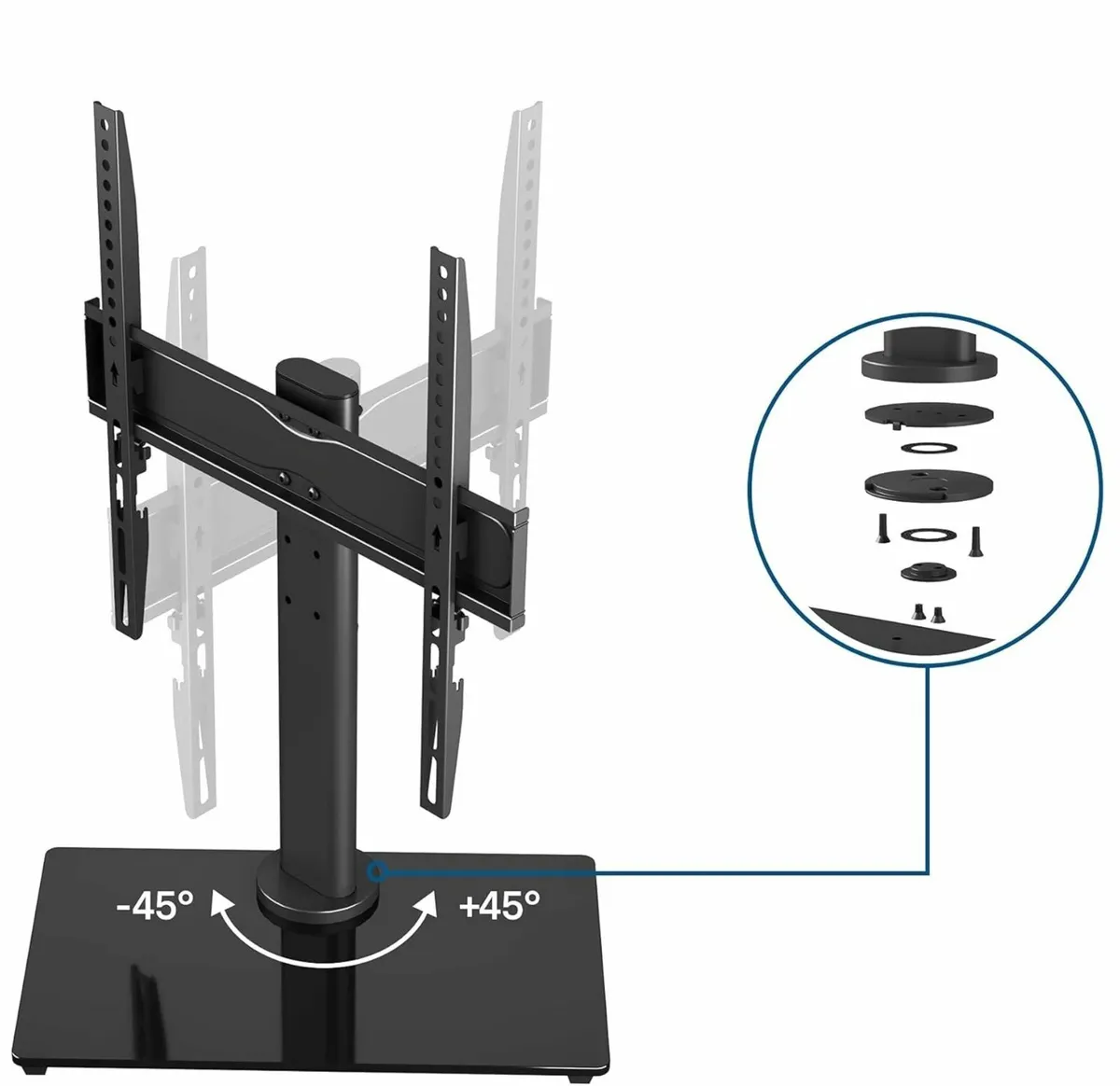 Universal Swivel Table Top TV Stand for 26-55 - Image 2
